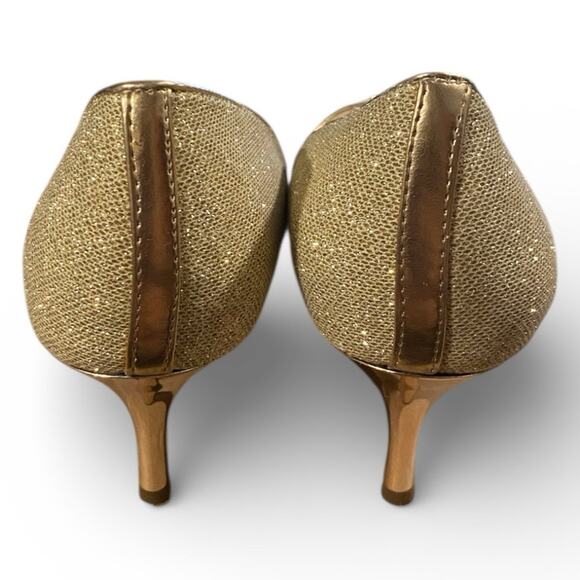 I. Miller Formal Dress Pumps Women's 8M Gold Trim Shimmer Wedding Prom Holiday - Picture 6 of 9